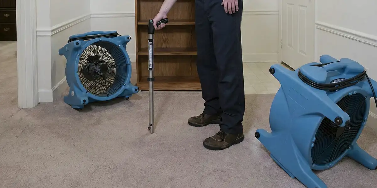 emergency water removal equipment deployed to dry a flooded residential interior in Wilmington, NC