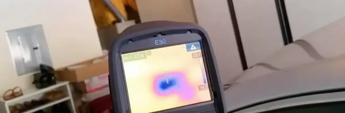 mold inspection using thermal imaging technology to detect moisture and hidden mold in a home in Wilmington, NC